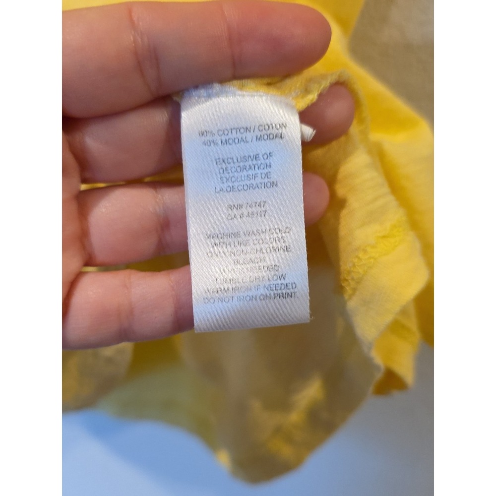 Natural Reflections Cotton Modal Tank Butter Yellow Lace Detail Sz M Supersoft - Picture 4 of 6